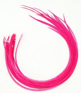 Rose flashy uni - plumes fines pour cheveux
