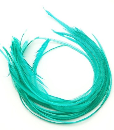 Vert velours uni - plumes épaisses pour cheveux