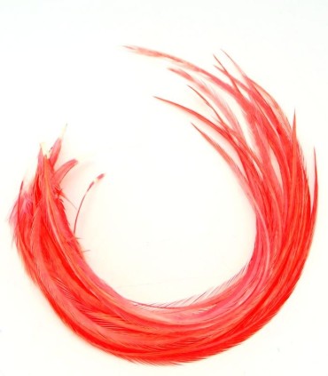 Corail fluo uni - plumes épaisses pour cheveux