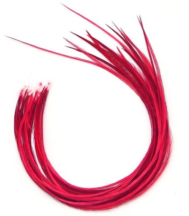 Rouge cerise, donc assez profond, glamour comme une touche de rouge à lèvres
Plumes naturelles à fixer dans les cheveux comme de