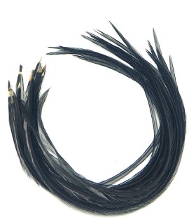 Noir - plumes fines pour cheveux