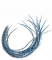 Bleu tendre rayé - plumes pour cheveux