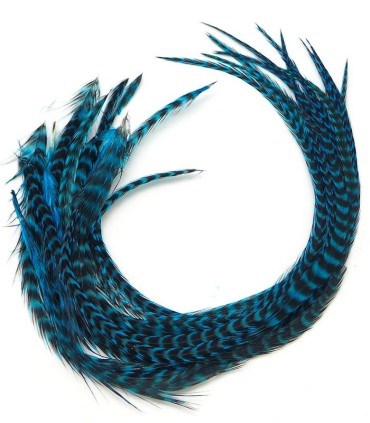 Bleu profond rayé - plumes épaisses pour cheveux