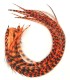 Orange très puissant, tirant sur le rouge
Plumes naturelles à fixer dans les cheveux comme des extensions
de 20 à 35 cm de long
