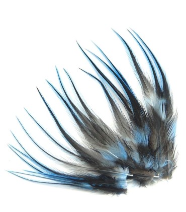 Bleu doux, au ton très froid
Plumes naturelles à fixer dans les cheveux comme extensions
de longueurs comprises entre 8 et 18 cm