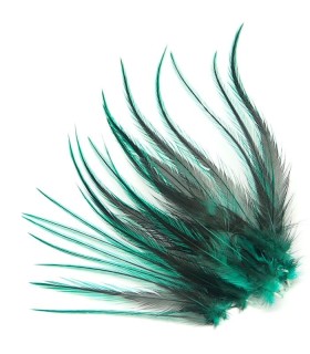 Vert velours ligne - Plumes courtes pour cheveux