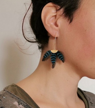 Boucles d'oreilles Focus - Bleu profond