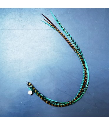 Plumes à fixer dans les cheveux comme des extensions - mini-pack Matin verdoyant