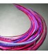 Lot de plumes naturelles à fixer dans les cheveux comme des extensions - mix coloris rose violet