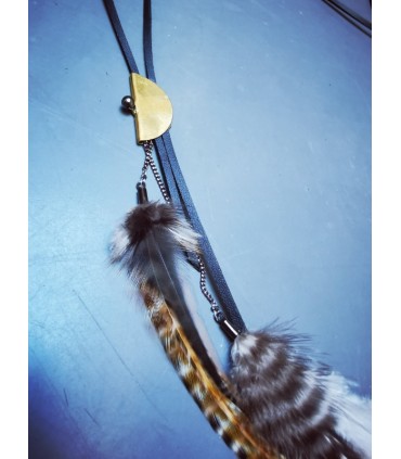 Sautoir en plumes naturelles - Collection Ethologos