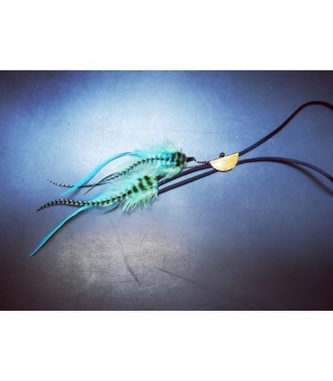 Sautoir en plumes naturelles, collection Acapulco