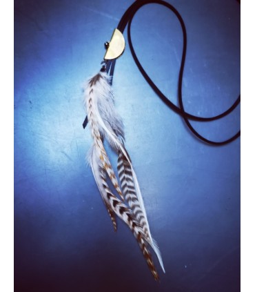 Sautoir en plumes naturelles, collection Sibery