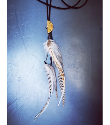 Sautoir en plumes naturelles, collection Sibery