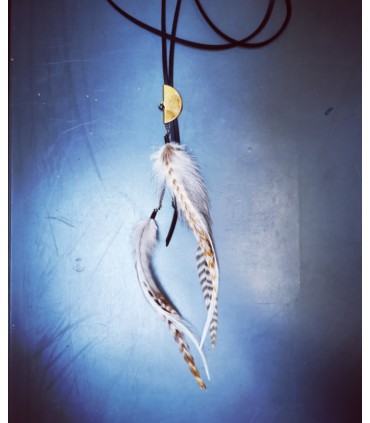 Sautoir en plumes naturelles, collection Sibery