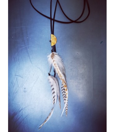 Sautoir en plumes naturelles, collection Sibery