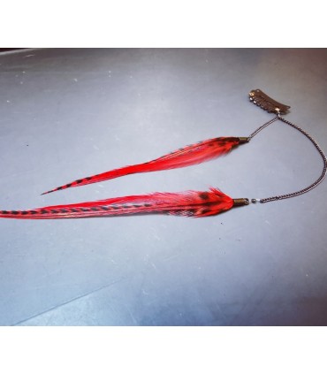 Bijou de cheveux en plumes naturelles - collection Foly
