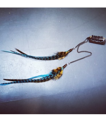 Bijou de cheveux en plumes naturelles - collection Nui