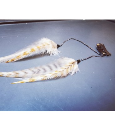 Bijou de cheveux en plumes naturelles - collection Sibery