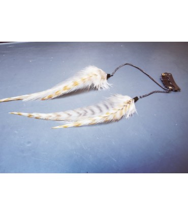 Bijou de cheveux en plumes naturelles - collection Sibery