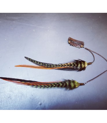 Bijou de cheveux en plumes naturelles - collection Quid