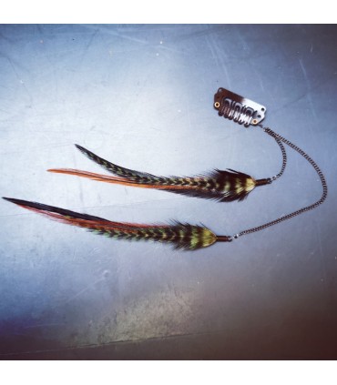 Bijou de cheveux en plumes naturelles - collection Quid