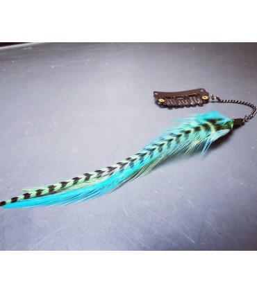 Bijou de cheveux en plumes naturelles - collection Acapulco