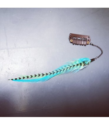 Bijou de cheveux en plumes naturelles - collection Acapulco