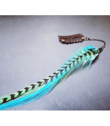 Bijou de cheveux en plumes naturelles - collection Acapulco