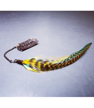 Bijou de cheveux en plumes naturelles - collection Greenwitch