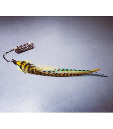 Bijou de cheveux en plumes naturelles - collection Greenwitch