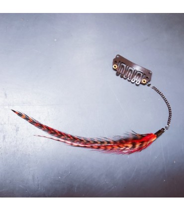 Bijou de cheveux en plumes naturelles - collection Kamishibaï