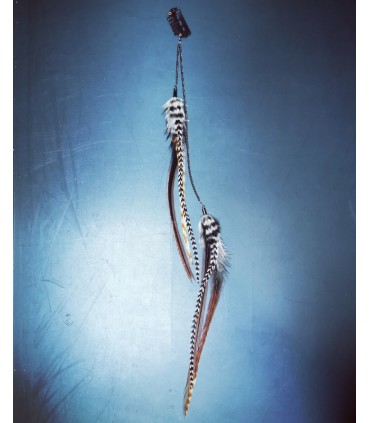 Bijou de cheveux en plumes naturelles - collection Ethologos