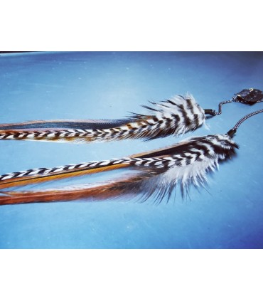 Bijou de cheveux en plumes naturelles - collection Ethologos