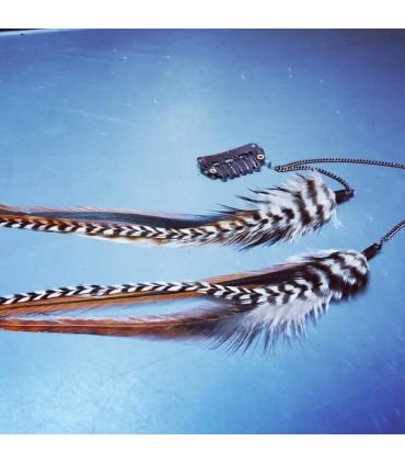 Bijou de cheveux en plumes naturelles - collection Ethologos