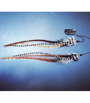 Bijou de cheveux en plumes naturelles - collection Ethologos