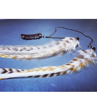 Bijou de cheveux en plumes naturelles - collection Sibery