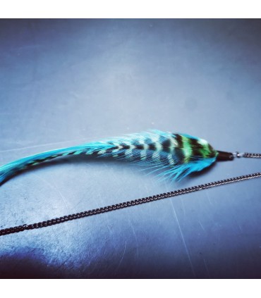 Bijou de cheveux en plumes naturelles - collection Acapulco