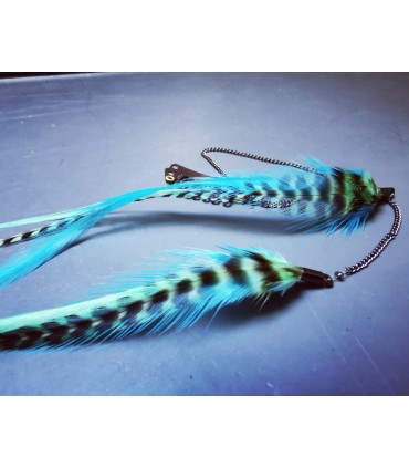 Bijou de cheveux en plumes naturelles - collection Acapulco