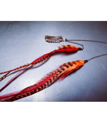 Bijou de cheveux en plumes naturelles - collection Kamishibaï