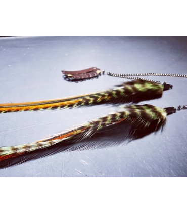 Bijou de cheveux en plumes naturelles - collection Quid