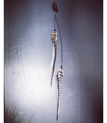 Bijou de cheveux en plumes naturelles - collection Binary