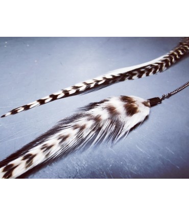 Bijou de cheveux en plumes naturelles - collection Binary