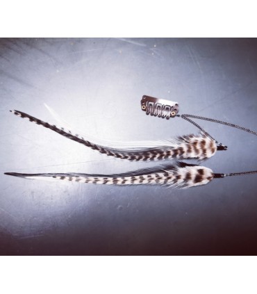 Bijou de cheveux en plumes naturelles - collection Binary