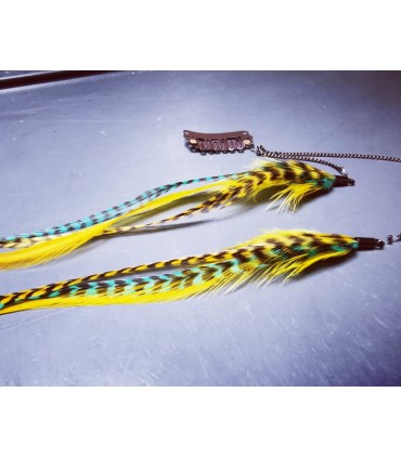 Bijou de cheveux en plumes naturelles - collection Greenwitch