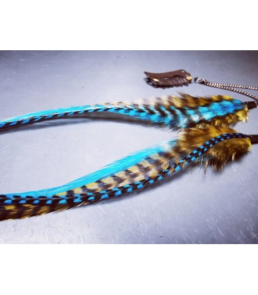 Bijou de cheveux en plumes naturelles - collection Nui