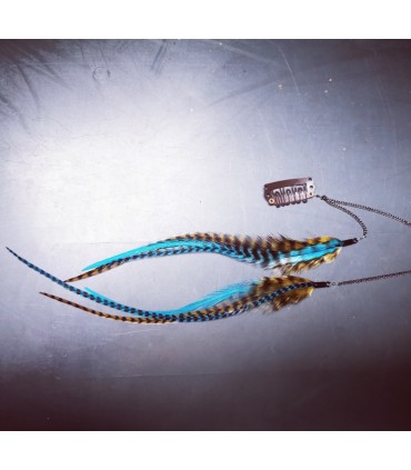 Bijou de cheveux en plumes naturelles - collection Nui