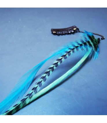 Bijou de cheveux en plumes naturelles - collection Acapulco