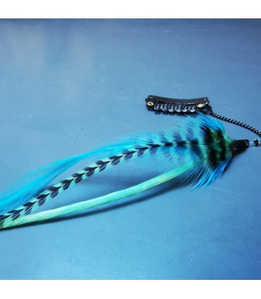 Bijou de cheveux en plumes naturelles - collection Acapulco