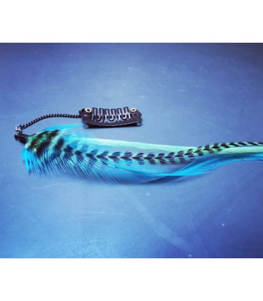 Bijou de cheveux en plumes naturelles - collection Acapulco