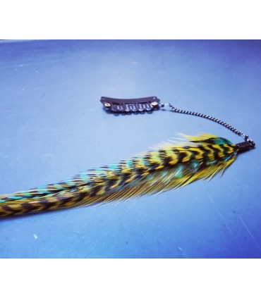 Bijou de cheveux en plumes naturelles - collection Greenwitch